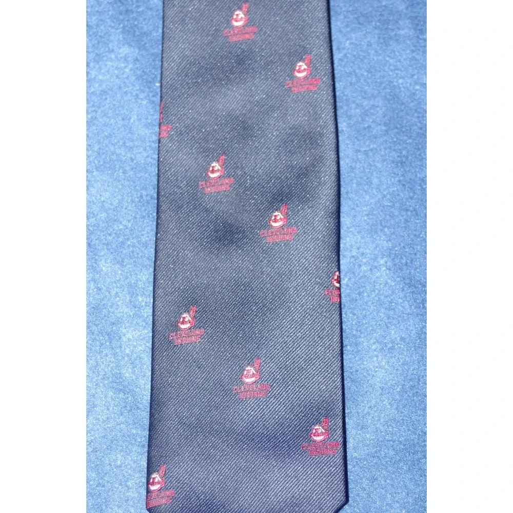 Vintage‎ Cleveland Indians Chief Wahoo AOP Necktie Made in USA EUC